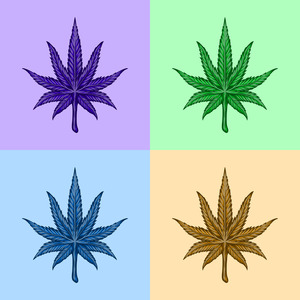Cannabis Leaves Pop Art