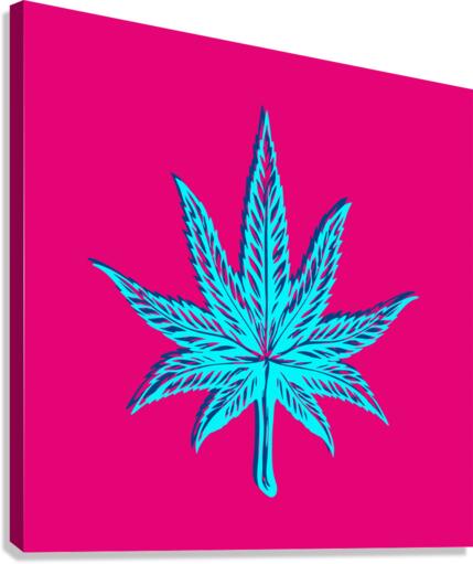Pop Art Cannabis Leaf by Art by Josh Wall Art