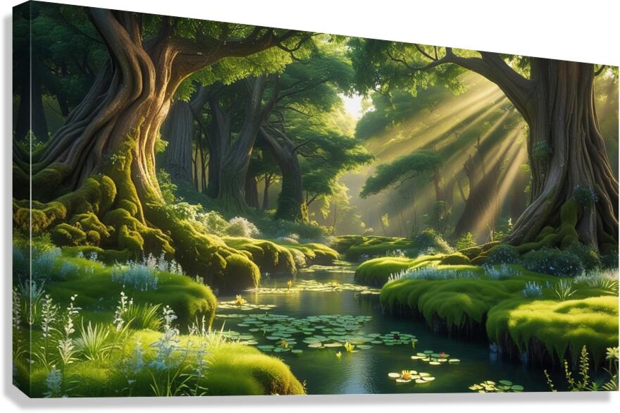 A serene and mystical forest  Canvas Print