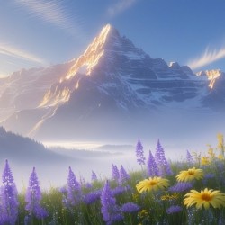  A majestic snowcapped mountain