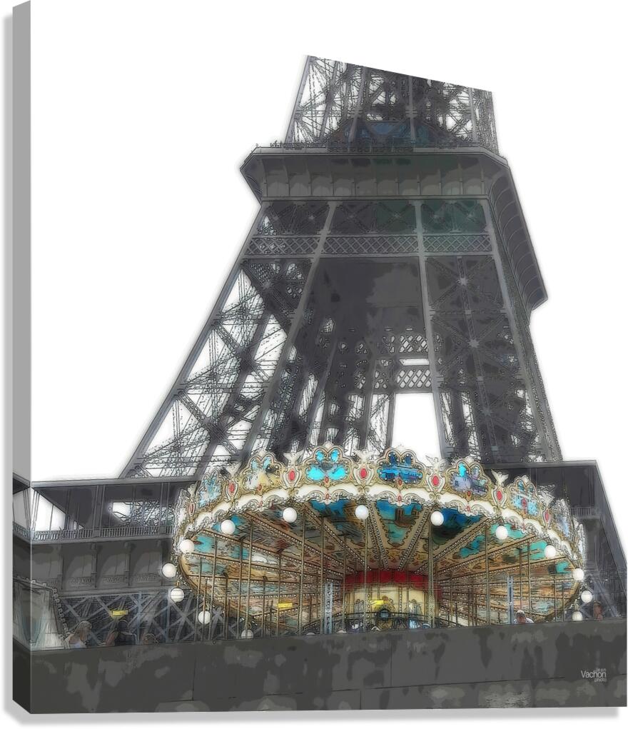 Le carrousel de la tour Canvas Print