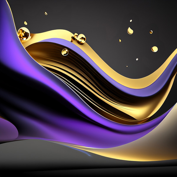 Purple Black & Gold Waves by Crowntaj
