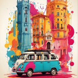 Splash Colors Colorful and Modern The city Lisbon with sights
