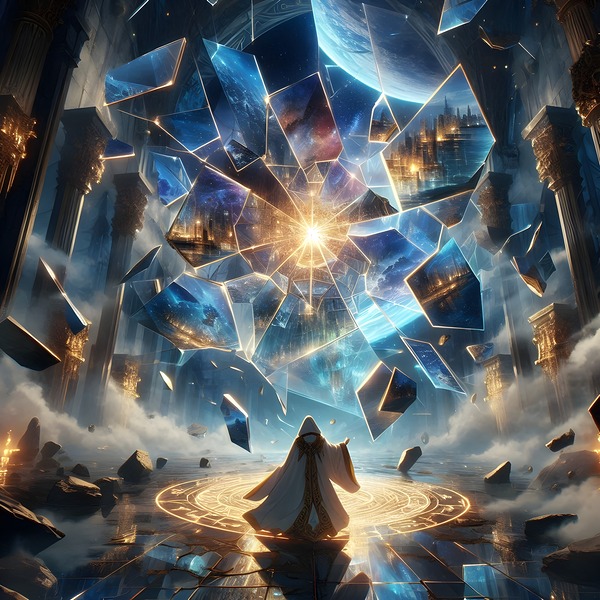 Powerful Mage Shattering Reality  Print