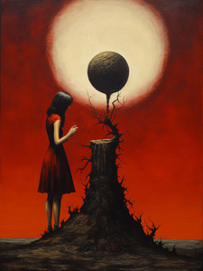 Girl in Red Sky