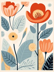 Mid Century Modern minimalistic flowers4