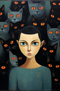 Cat Lady Blue 1