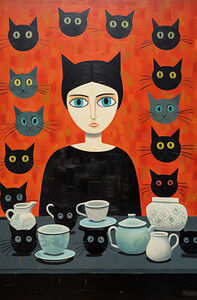 Cat Lady in Red 2