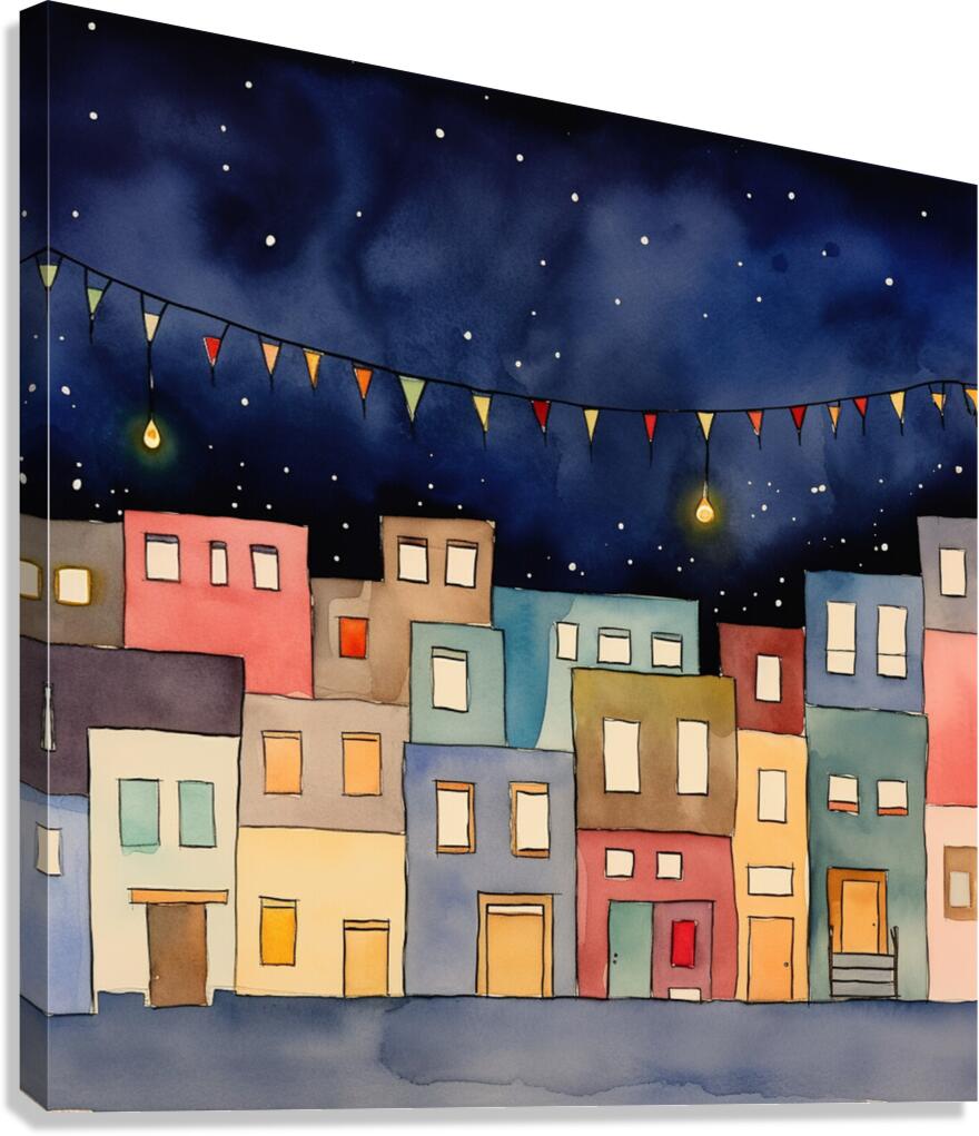 Starlight Town Canvas Print