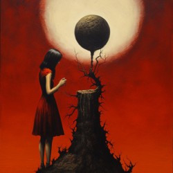 Girl in Red Sky
