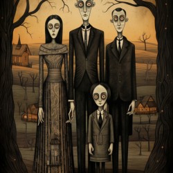 Illustrated Gothic Family Protrait