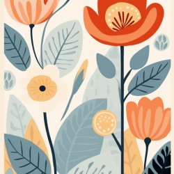 Mid Century Modern minimalistic flowers4
