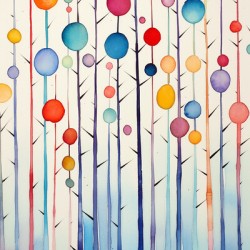 Watercolor Color Trees 1