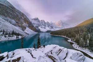 Sunrise In Lake Moraine
