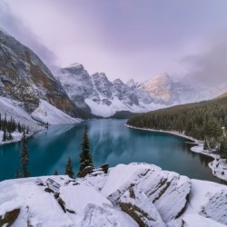 Sunrise In Lake Moraine