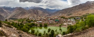 Nako Villake and Lake in Himalayan Mountains