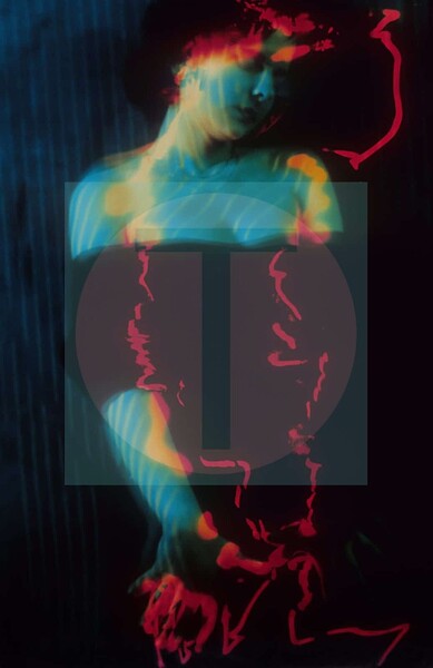 Drawing With Red Thread - Neon Light Photography by Trix Rosen by Trix Rosen