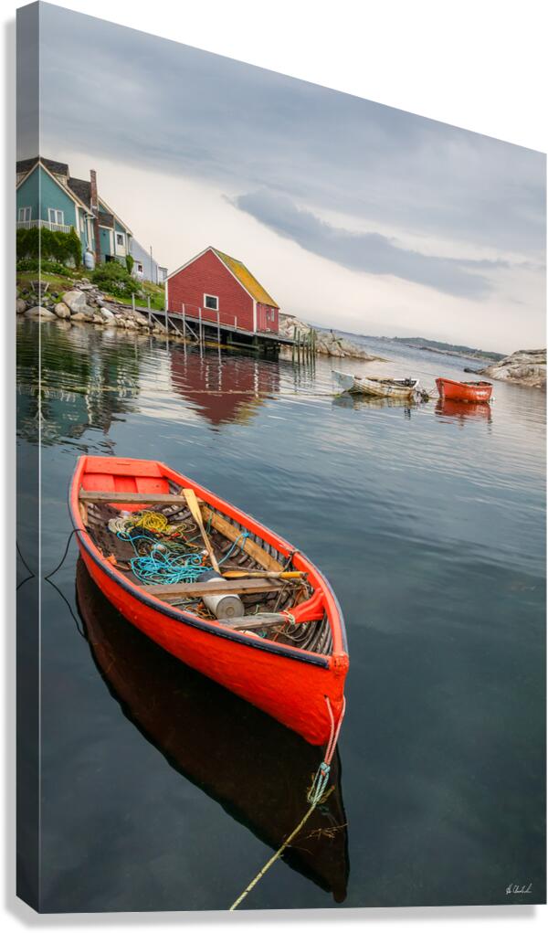 Red Dory at Peggys Cove Canvas Print