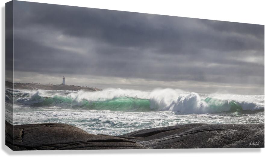 Moody Light With Peggy s Cove Lighthouse Canvas Print