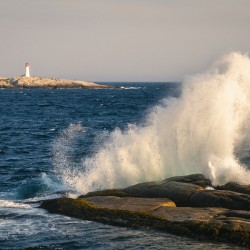 Crashing Wave With Peggy s Cove Lighthouse