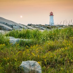 Peggy s Cove Lighthouse Orange Sky
