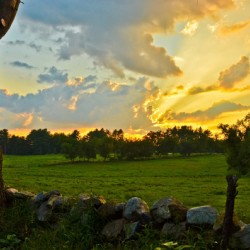 Sunset Behind a Massachusetts Farm