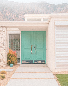 Mid-Century Mint Green Doors in Palm Springs