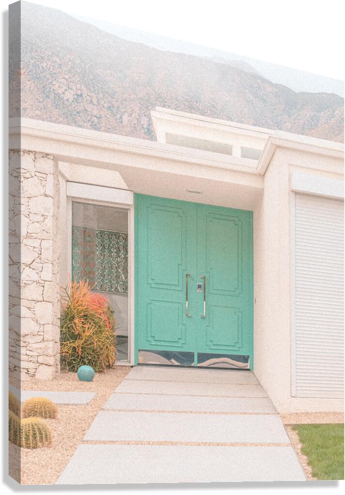 Mid-Century Mint Green Doors in Palm Springs Canvas Print