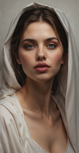 A very realistic portrait of a captivating woman