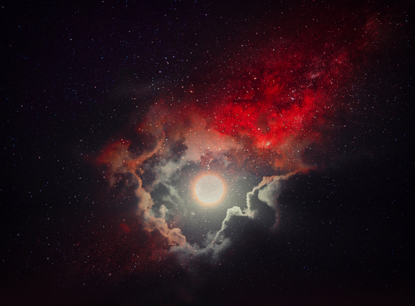 Red Moon Sky Print