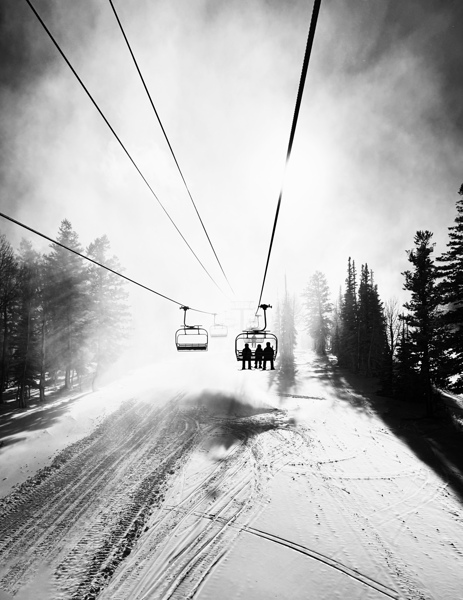 Chairlift Morning Mist  Print