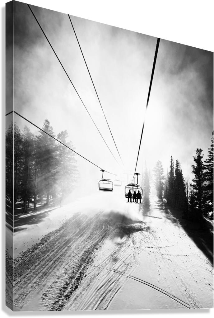 Chairlift Morning Mist  Canvas Print