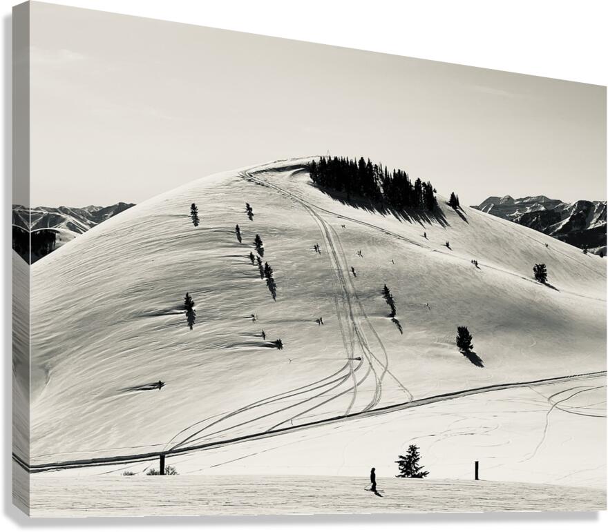Sepia Skiers  Canvas Print