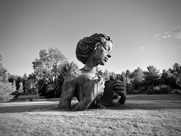 Hallow from a distance B&W by Angelia M Baxter