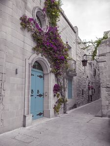 Traditional houses on narrow lanes of Mdina Malta