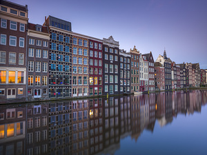 Canal through Amsterdam city
