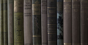Old books on a shelf
