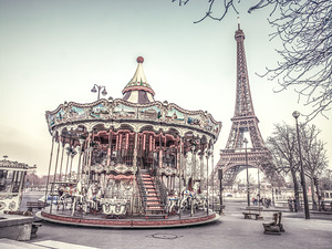 Carousel and the Eiffel tower