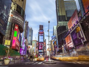 Traffic signal on broadway Times Square,  Manhattan, New York City