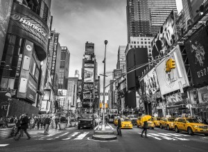 Traffic signal on broadway Times Square,  Manhattan, New York City