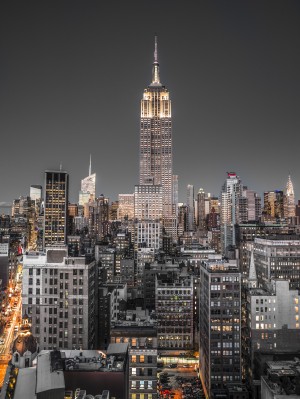 Empire State Building with New York City Manhattan skyline with skyscrapers