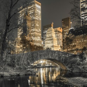 Evening view of Central Park in New York City