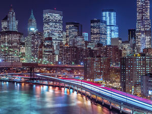 Strip lights on Manhattan streets