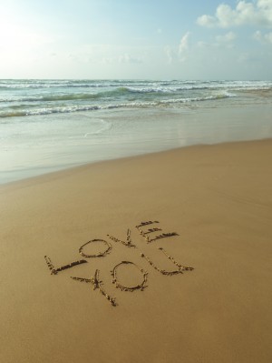Love You - Beach writing