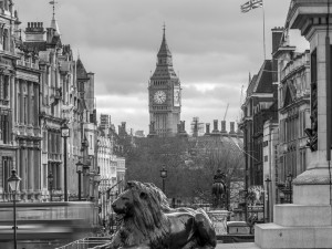 Trafalgar Square with Big Ben in background