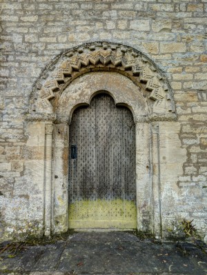 Front door of old cottage in Bibury,  Cotswold, UK
