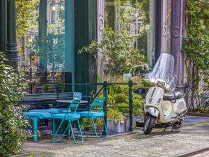 Scooter by the Cafe
