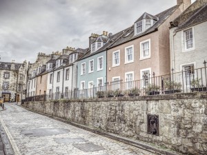 Multicolored buildings in South Queensferry, Scotland