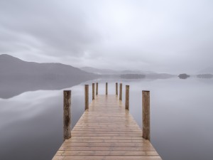 Wooden pier on the lake