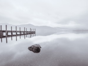 Wooden pier on the lake